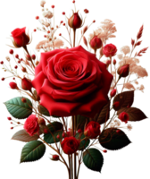 A bunch of red roses on a transparent background png