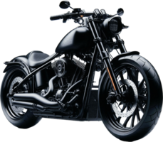 Elegant black motorbike on transparent background png