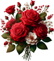 A bunch of red roses on a transparent background png