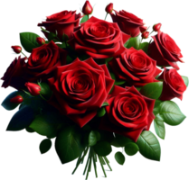 A bunch of red roses on a transparent background png