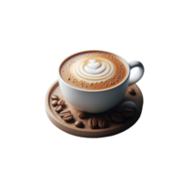 Cup of capuccino coffee on transparent background png