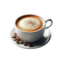 Cup of capuccino coffee on transparent background png