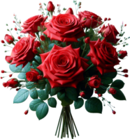 A bunch of red roses on a transparent background png