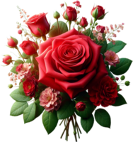 A bunch of red roses on a transparent background png