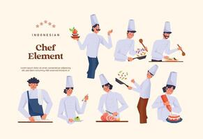 aislado cocinero culinario estudiante plano diseño ilustración vector