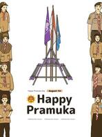 Pramuka day, scout day with indonesian culture illustration vector