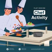 Culinary student school chef flat design illustration vector