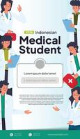 Social media post with indonesian medical student flat design illustration vector