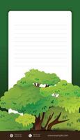 Social Media post idea with landscape scenery illustration cell shaded style vector