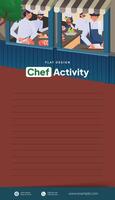 Chef activity flat design illustration for social media post vector