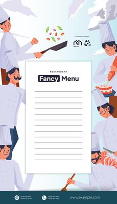 Indonesian fancy menu layout idea template flat design illustration
