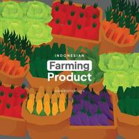 Indonesian farming product flat design illustration vector
