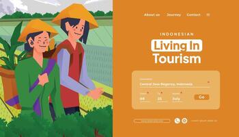 Landing page idea with agriculture business flat design illustration vector