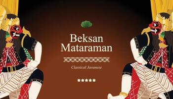 Cell shaded Illustration of Indonesian culture Beksan Mataraman dance vector