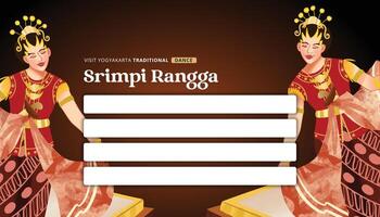 Srimpi Rangga Dance Indonesia culture cell shaded hand drawn illustration vector
