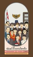 indonesio vicio presidente dibujado a mano ilustración vector