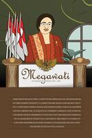 Indonesian President handdrawn illustration vector