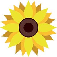 Yellow sunflower. Sunflower silhouette text frame Isolated vector