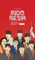 Selamat hari kemerdekaan. translation happy indonesian independence day illustration vector