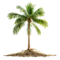 a palm tree with roots png
