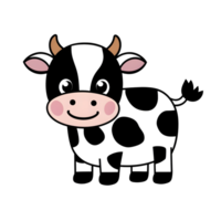 Cartoon beautiful cow png