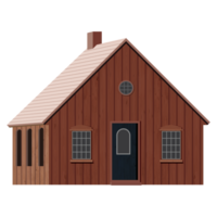 Wooden country house isolated graphic illustration. png