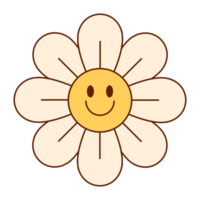 Groovy Smiling Sunflower Cute Flower, Flowers Lovers png