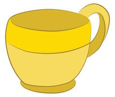 amarillo té taza aislado en blanco antecedentes vector