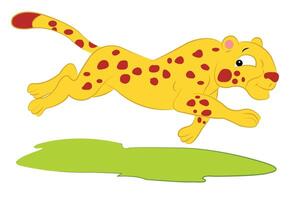 Running cheetah isolated on white background vector