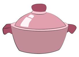 A pinkies bowl, a pink cooking container with lid vector