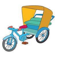A rickshaw isolated on white background vector