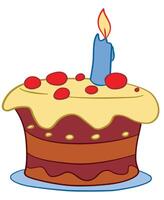 A birthday cake isolated on white background vector