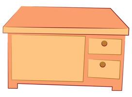 Computer table isolated on white background vector