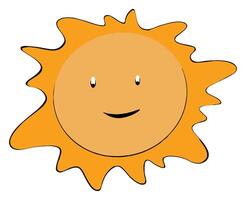 A cute sun isolated on white background vector