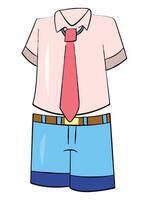 A pair of t-shirt, tie and shorts vector