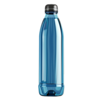 Blue plastic water bottle on transparent background. png