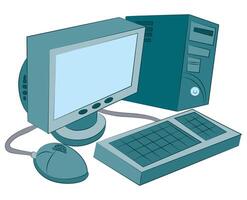 Old style computer desktop illustration vector