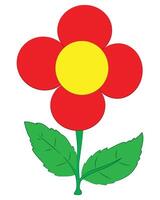 Red flower isolated on white background vector