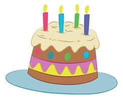 A birthday cake illustration vector