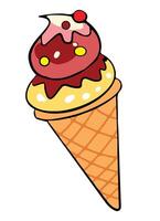 A chocolate ice cream cone vector