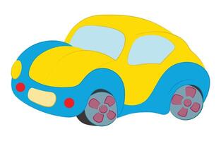 un amarillo juguete coche vector