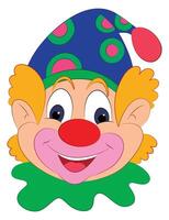 Clown face with colorful hat vector