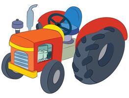 tractor juguete para niños jugando vector