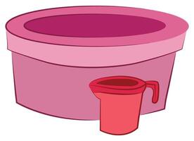 Tub with mug isolated on white background vector