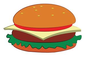 Burger isolated on white background vector