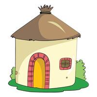 A wooden thatched hut in a jungle vector