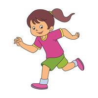 Girl doing jogging in the morning vector