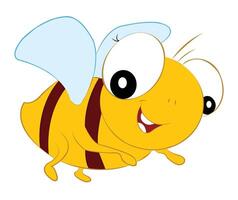 A cute bee smiling and looking vector