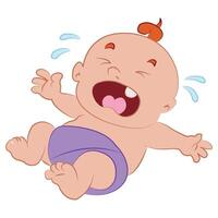 Baby crying isolated on white background vector