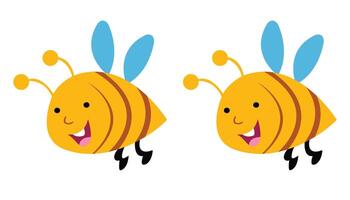 A pair of bees smiling happily vector